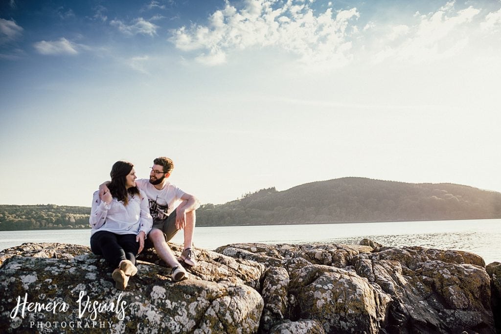 kippford dumfries sunset engagement shoot scotland