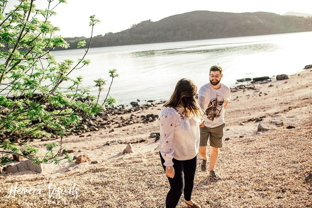 sunset kippford dumfries engagement shoot