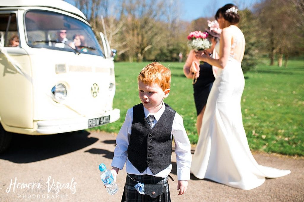 Threave gardens wedding son bride camper