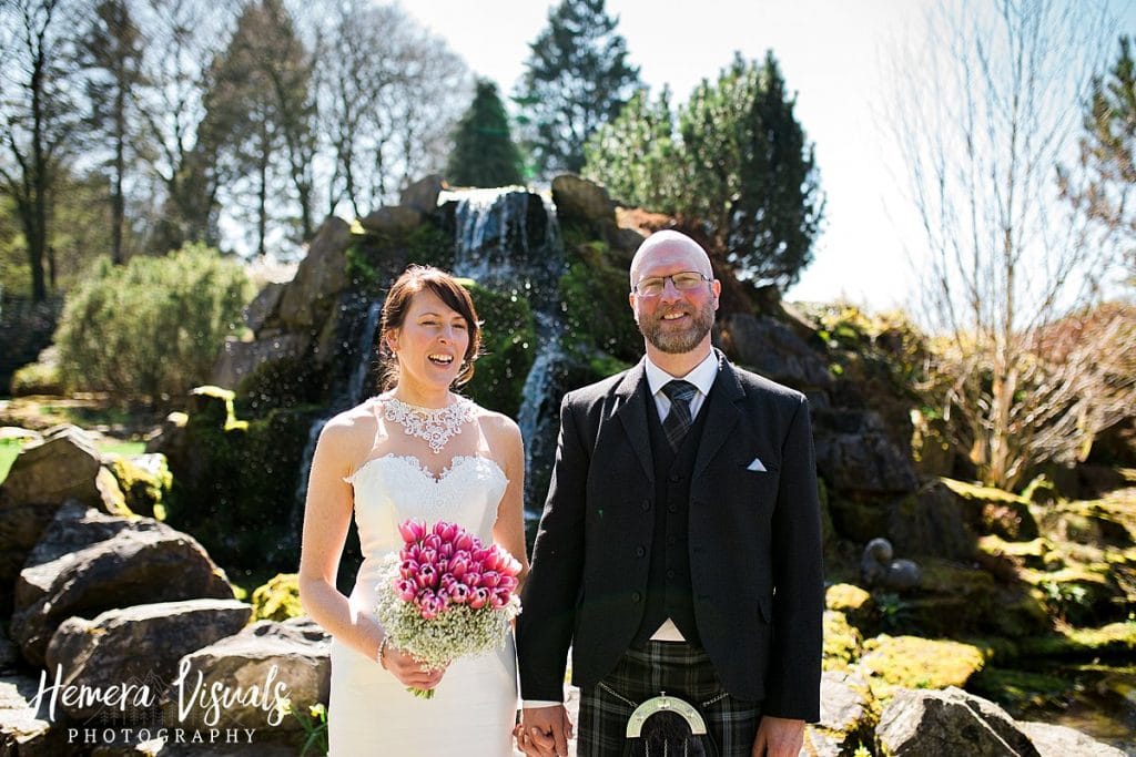 Threave gardens wedding bride groom dumfries