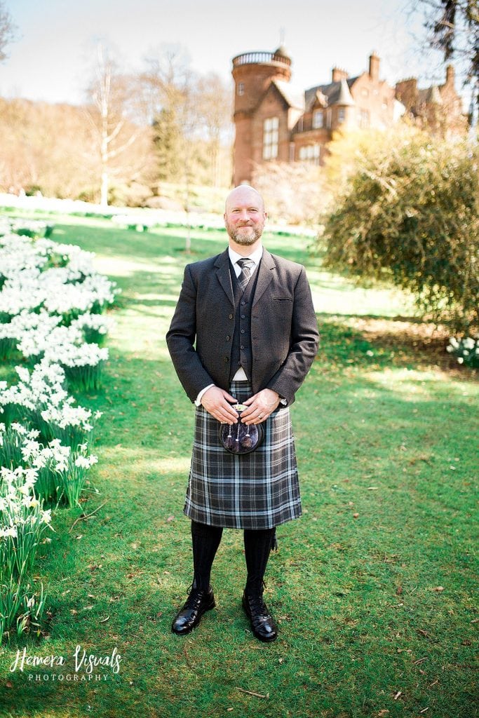 Threave gardens wedding castle douglas dumfries groom