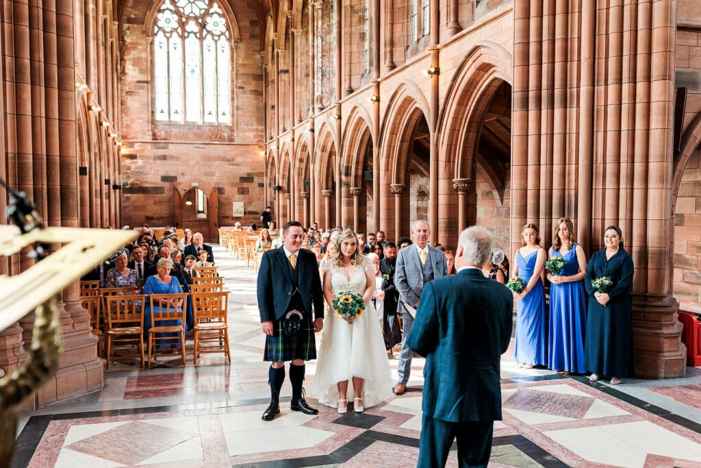 couple during relgious ceremony at the crichton memorial church