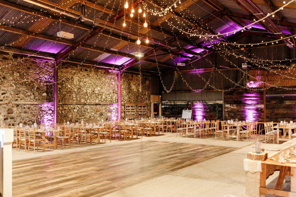 harelaw farm wedding venue main reception room