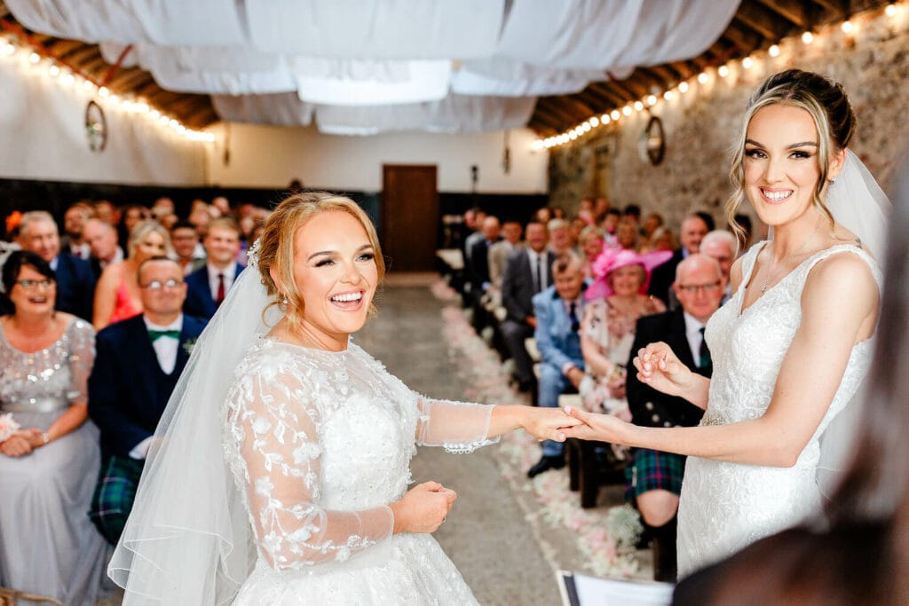 ceremony barn at harelaw farm wedding venue