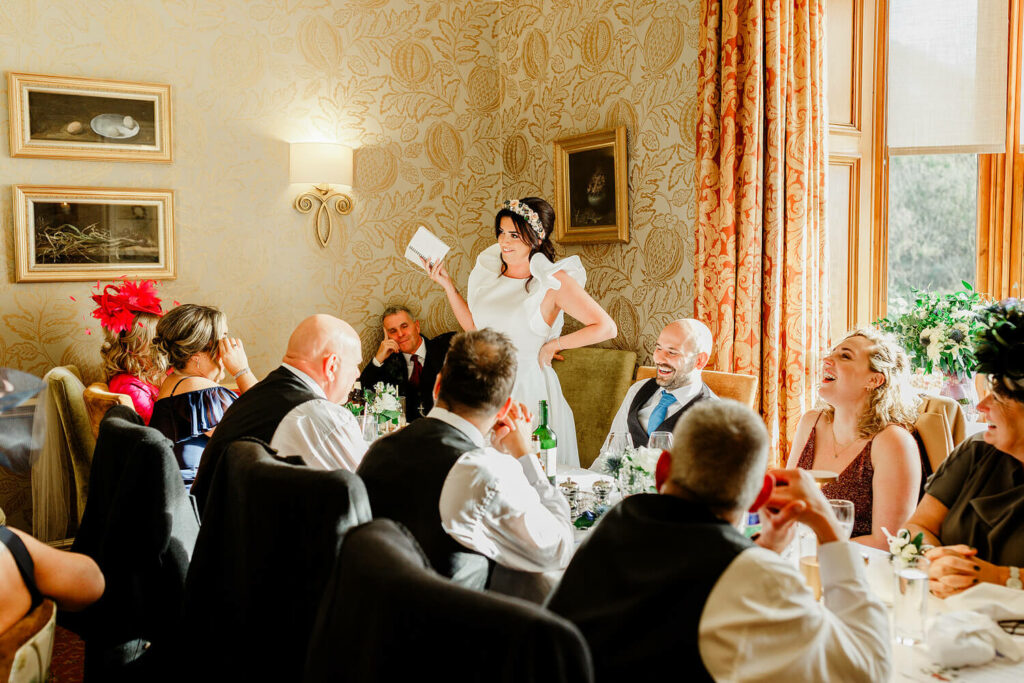 speeches in dining room at knockinaam lodge